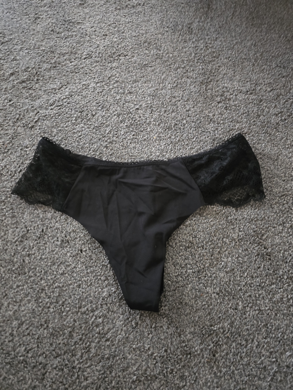 Victoria's Secret Black Lace Hipster Thong